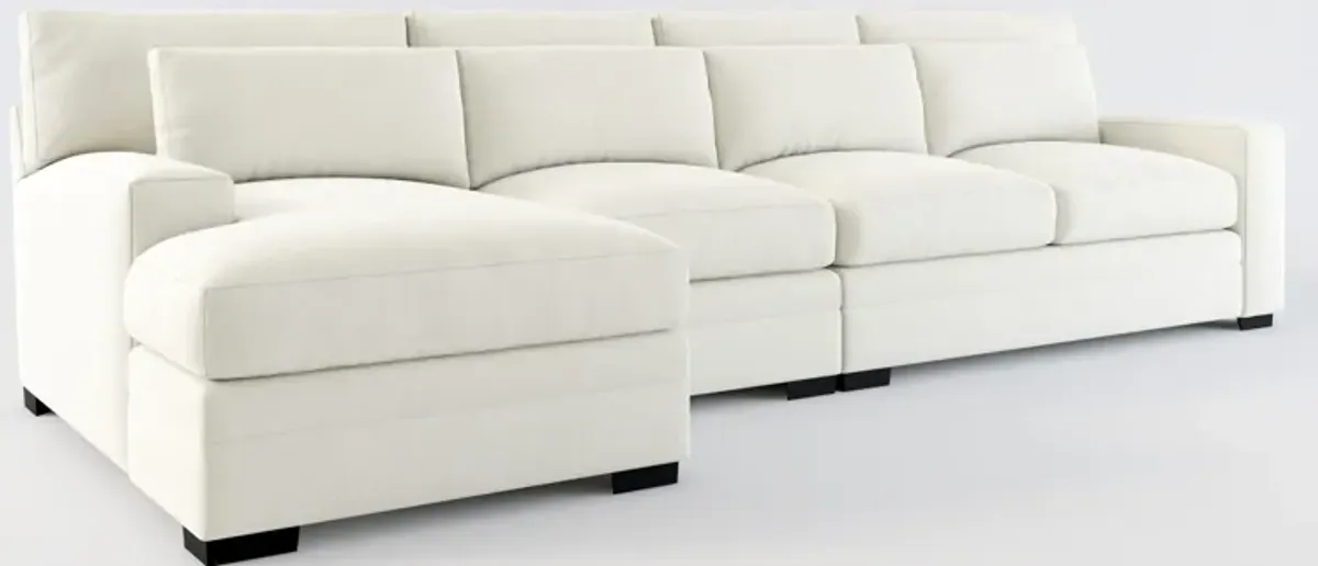 Winston Foam Comfort 3-Piece Sectional with Left-Facing Chaise - Anders Ivory