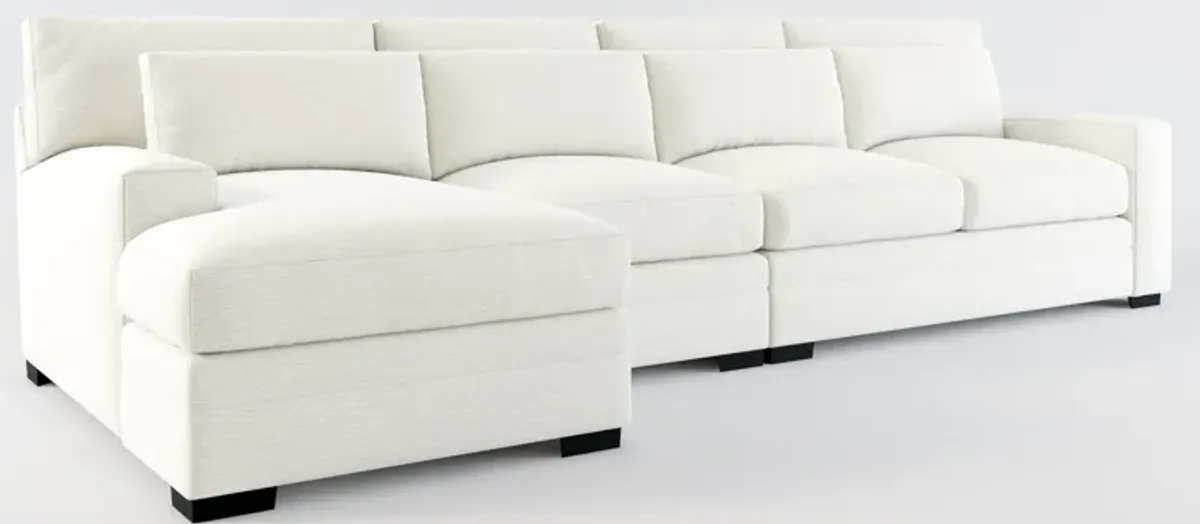 Winston Foam Comfort 3-Piece Sectional with Left-Facing Chaise - Living Large White