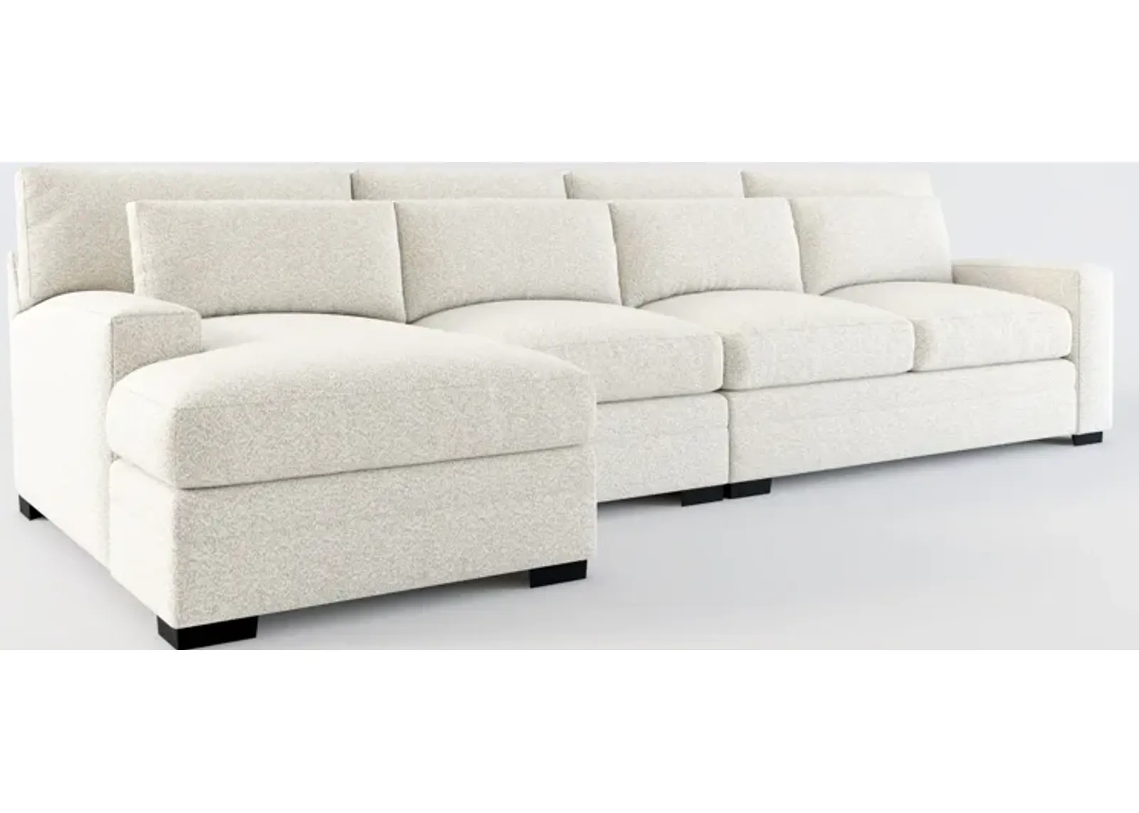 Winston Foam Comfort 3-Piece Sectional with Left-Facing Chaise - Muse Stone