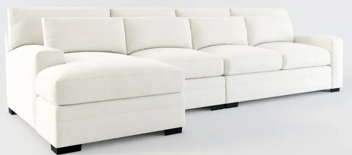 Winston Hybrid Comfort 3-Piece Sectional with Left-Facing Chaise - Living Large White