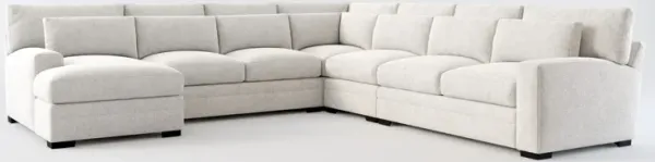 Winston Foam Comfort 5-Piece Sectional with Left-Facing Chaise - Burmese Granite