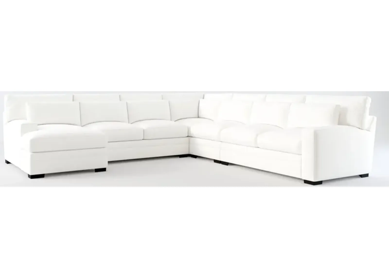 Winston Foam Comfort 5-Piece Sectional with Left-Facing Chaise - Contessa Vanilla