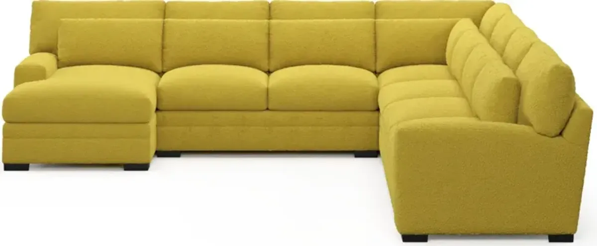 Winston Foam Comfort 5-Piece Sectional with Left-Facing Chaise - Bloke Goldenrod