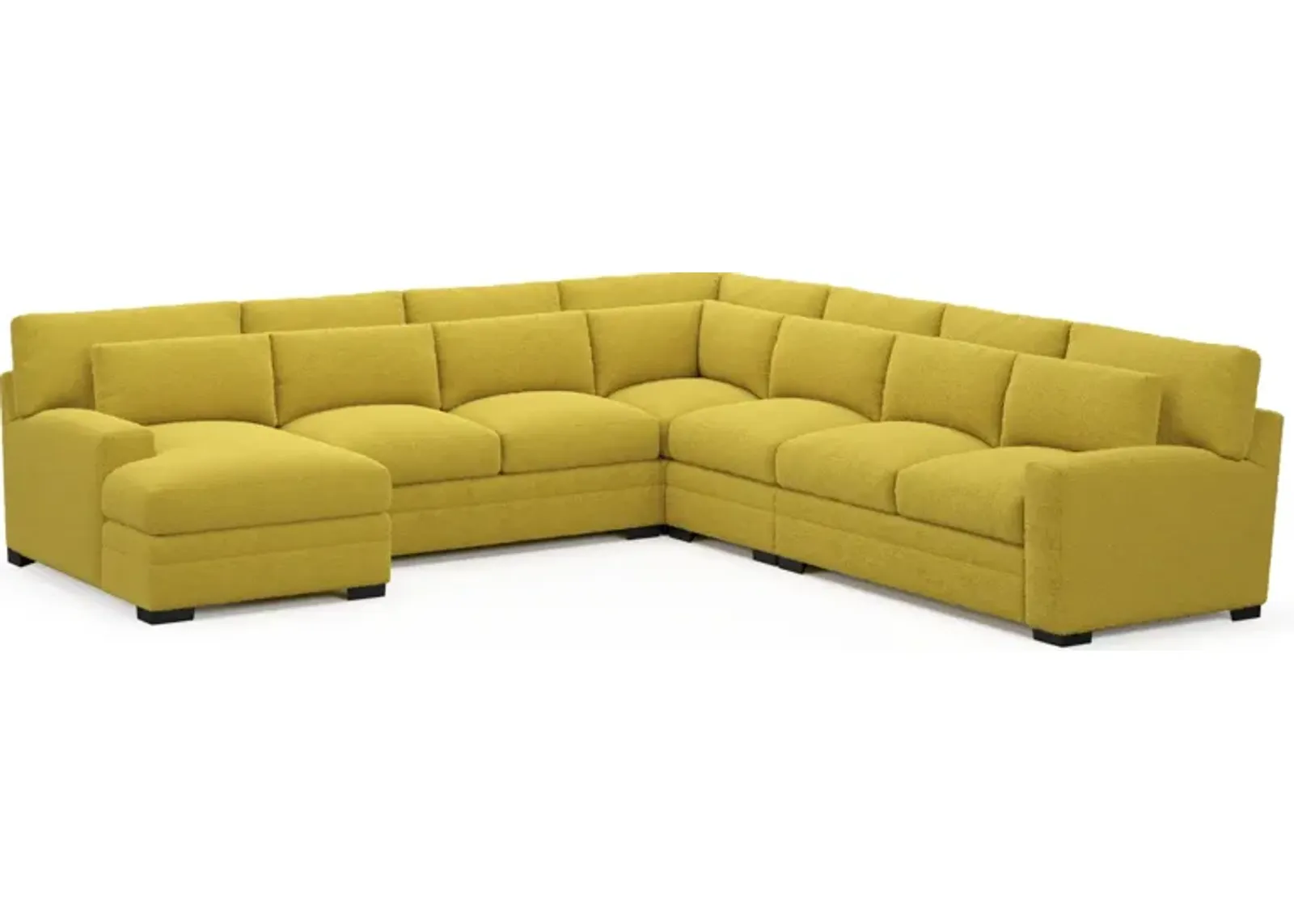 Winston Foam Comfort 5-Piece Sectional with Left-Facing Chaise - Bloke Goldenrod