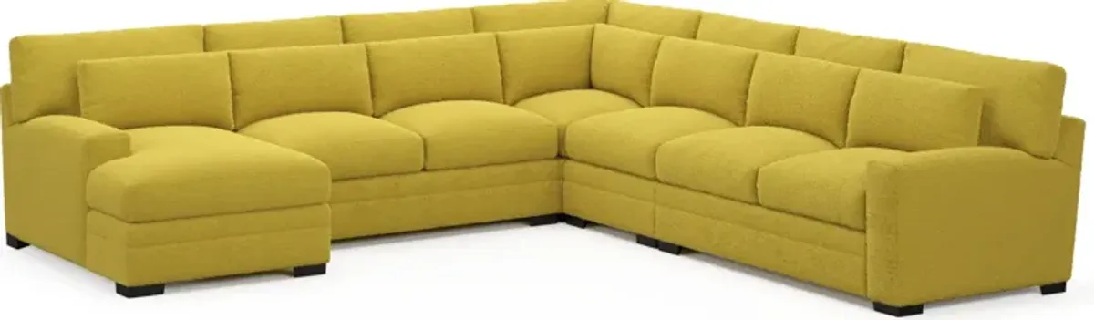 Winston Foam Comfort 5-Piece Sectional with Left-Facing Chaise - Bloke Goldenrod