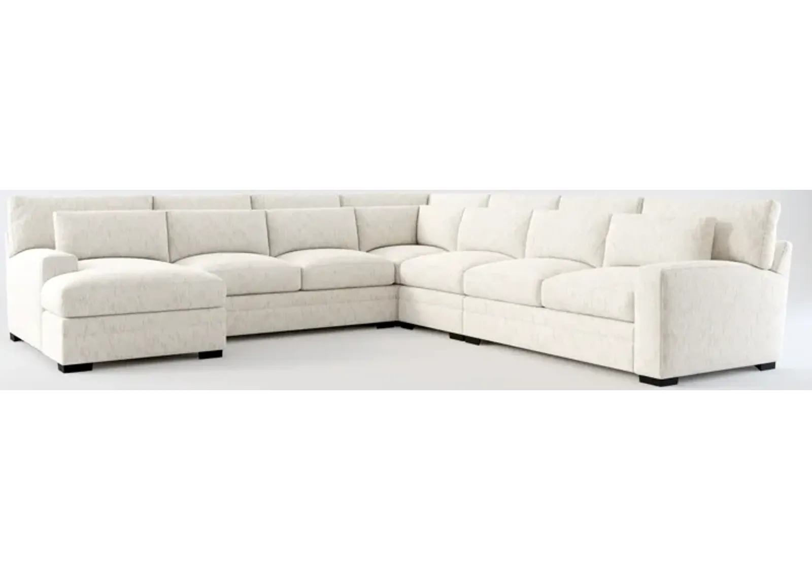 Winston Foam Comfort 5-Piece Sectional with Left-Facing Chaise - P.T. Cream