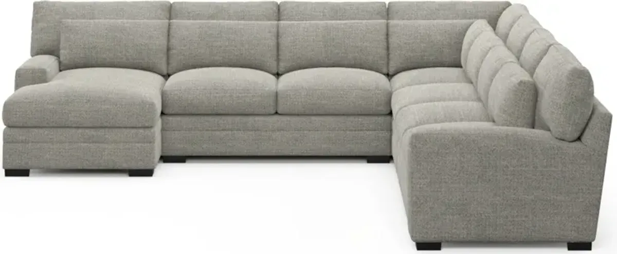 Winston Foam Comfort 5-Piece Sectional with Left-Facing Chaise - Pandora Pepper