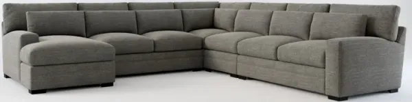 Winston Foam Comfort 5-Piece Sectional with Left-Facing Chaise - Curious Charcoal