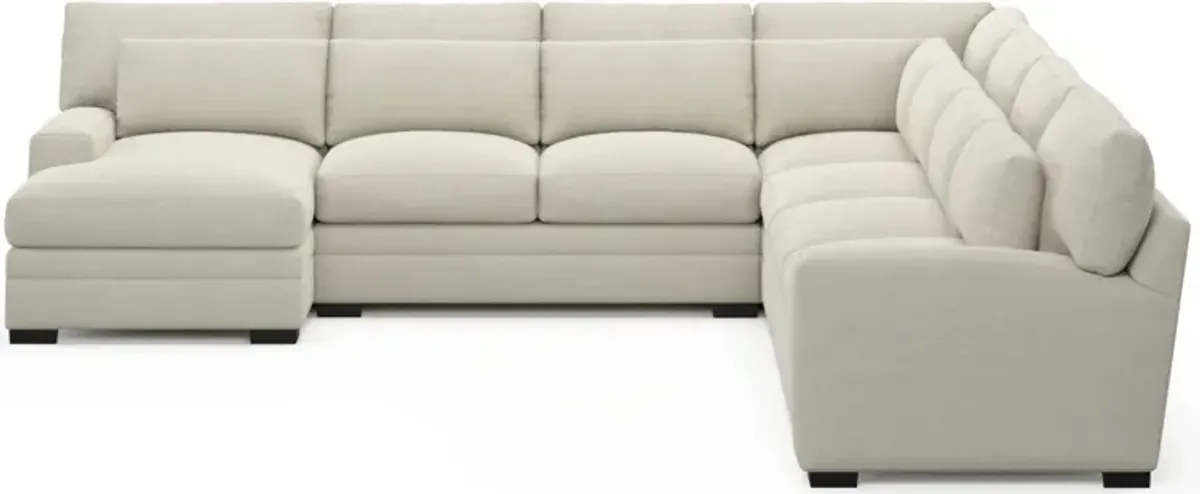 Winston Foam Comfort 5-Piece Sectional with Left-Facing Chaise - Curious Pearl