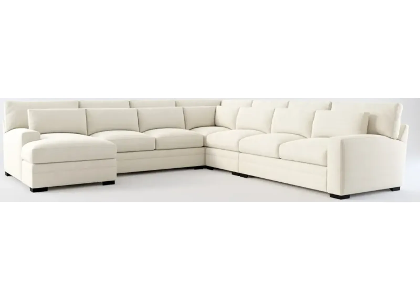 Winston Foam Comfort 5-Piece Sectional with Left-Facing Chaise - Curious Pearl