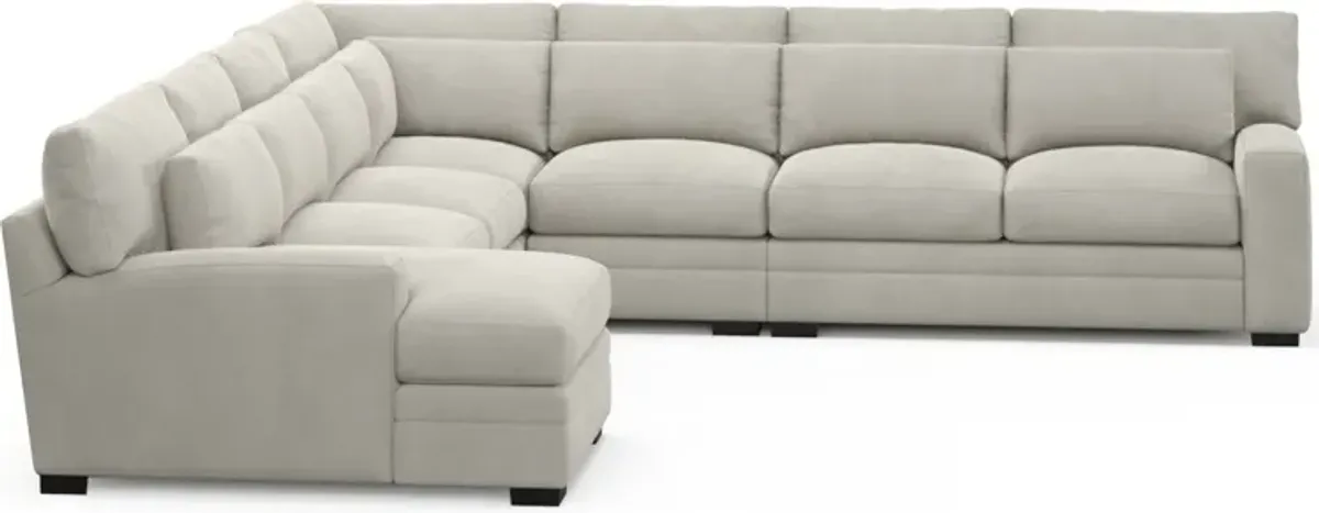 Winston Foam Comfort 5-Piece Sectional with Left-Facing Chaise - Laurent Beach