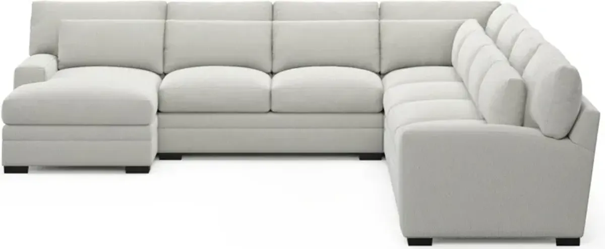 Winston Foam Comfort 5-Piece Sectional with Left-Facing Chaise - Oslo Snow