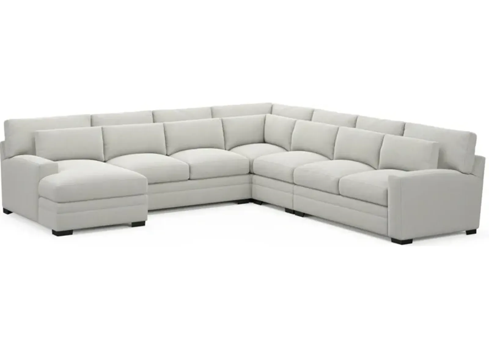 Winston Foam Comfort 5-Piece Sectional with Left-Facing Chaise - Oslo Snow