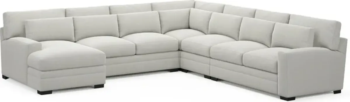 Winston Foam Comfort 5-Piece Sectional with Left-Facing Chaise - Oslo Snow