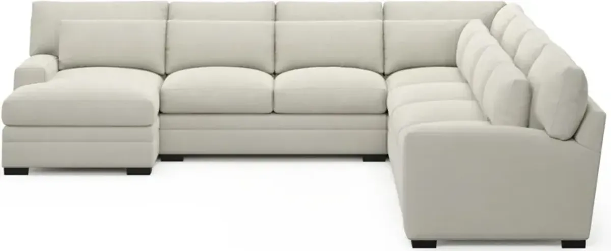 Winston Foam Comfort 5-Piece Sectional with Left-Facing Chaise - Anders Ivory