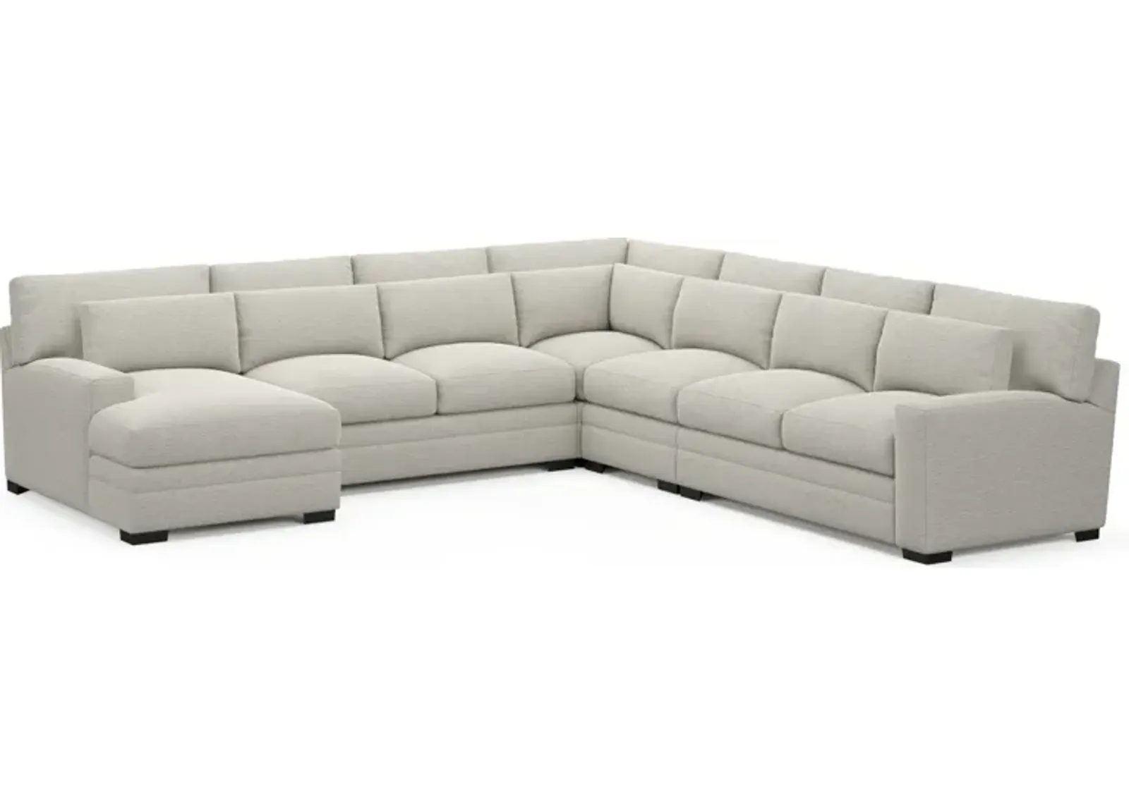 Winston Foam Comfort 5-Piece Sectional with Left-Facing Chaise - Everton Grey