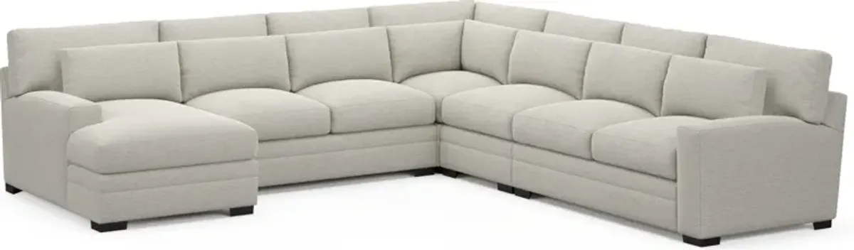 Winston Foam Comfort 5-Piece Sectional with Left-Facing Chaise - Everton Grey