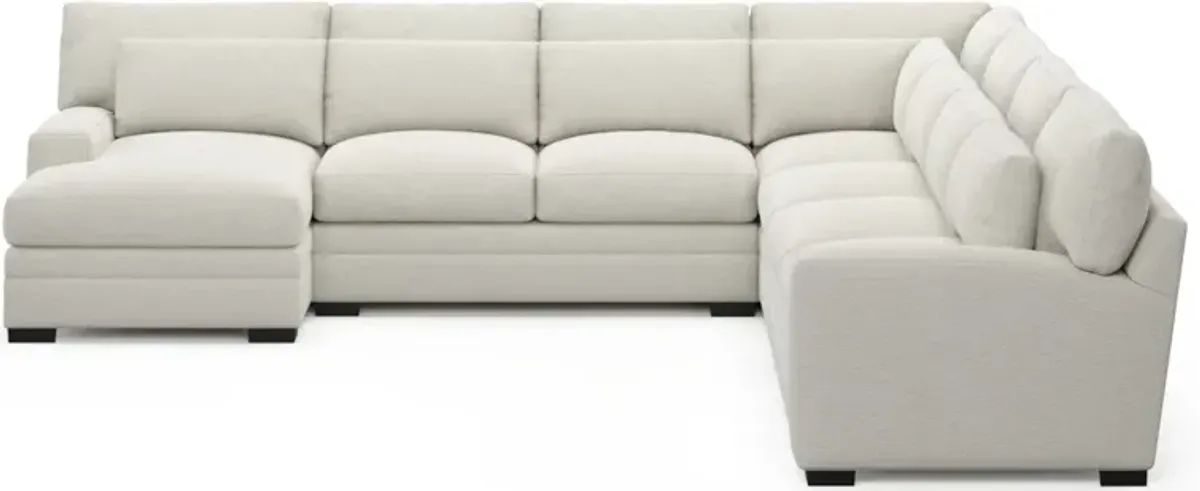 Winston Foam Comfort 5-Piece Sectional with Left-Facing Chaise - Living Large White