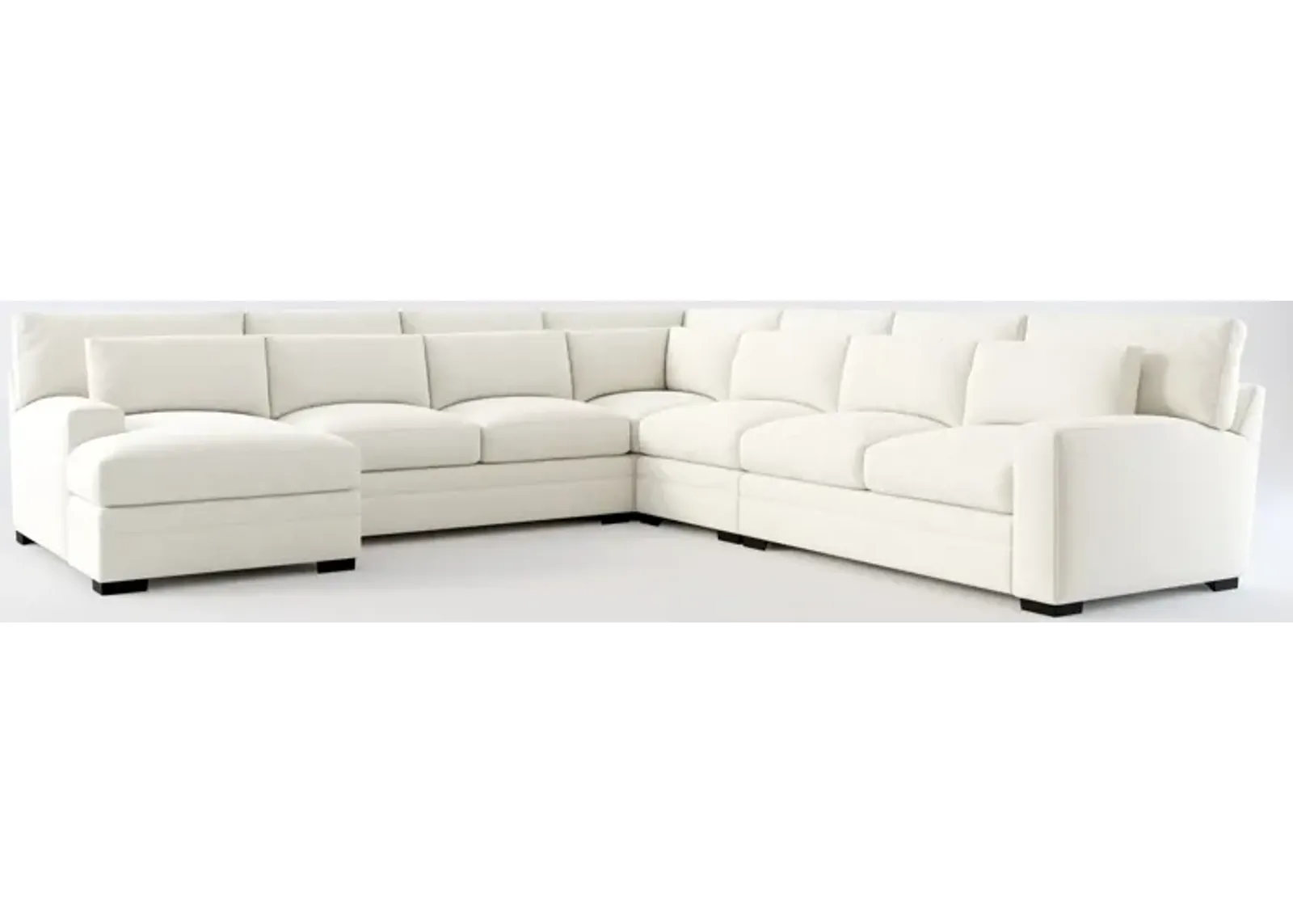 Winston Foam Comfort 5-Piece Sectional with Left-Facing Chaise - Living Large White