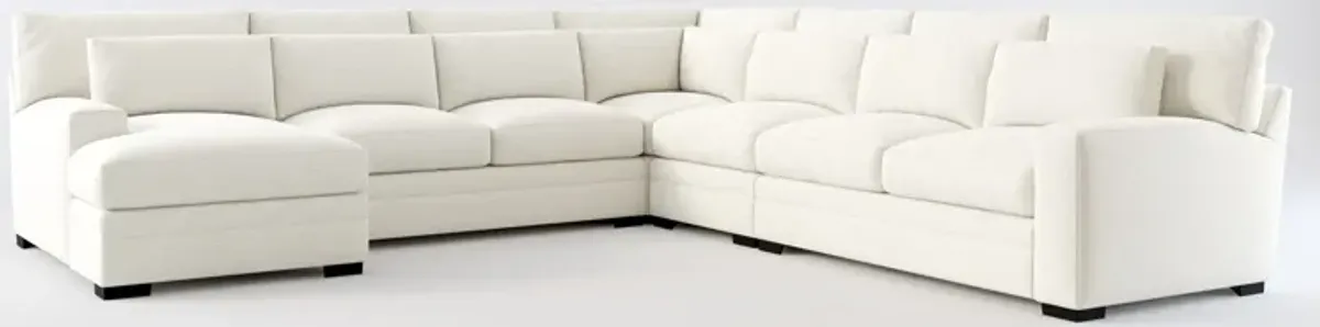 Winston Foam Comfort 5-Piece Sectional with Left-Facing Chaise - Living Large White