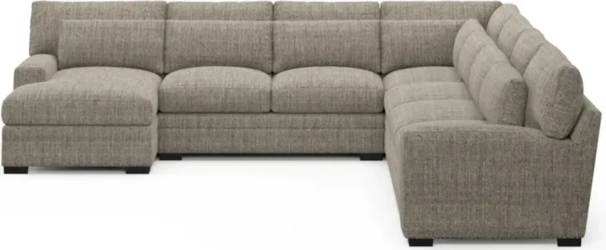 Winston Foam Comfort 5-Piece Sectional with Left-Facing Chaise - Mason Flint