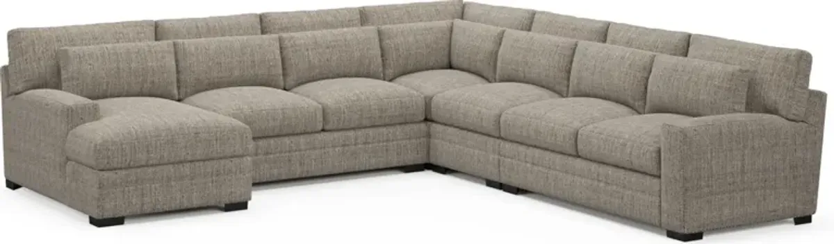 Winston Foam Comfort 5-Piece Sectional with Left-Facing Chaise - Mason Flint