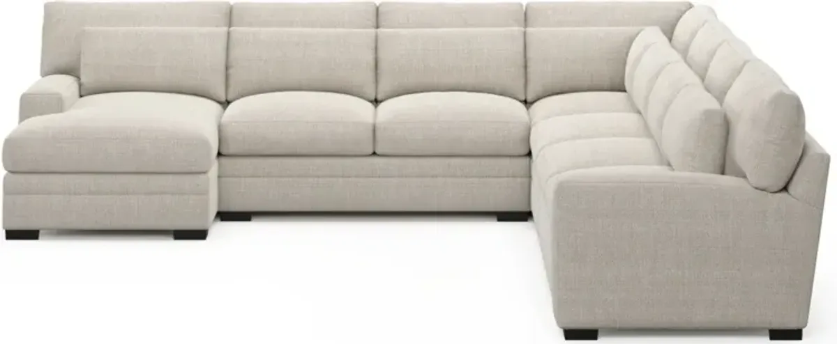 Winston Foam Comfort 5-Piece Sectional with Left-Facing Chaise - Mason Porcelain