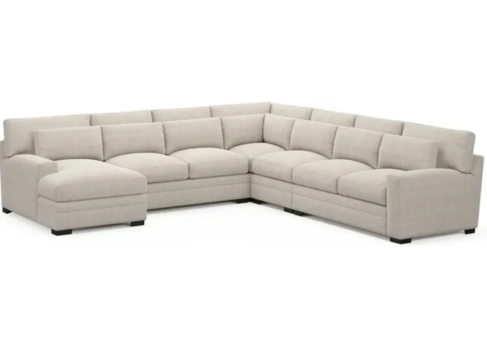 Winston Foam Comfort 5-Piece Sectional with Left-Facing Chaise - Mason Porcelain