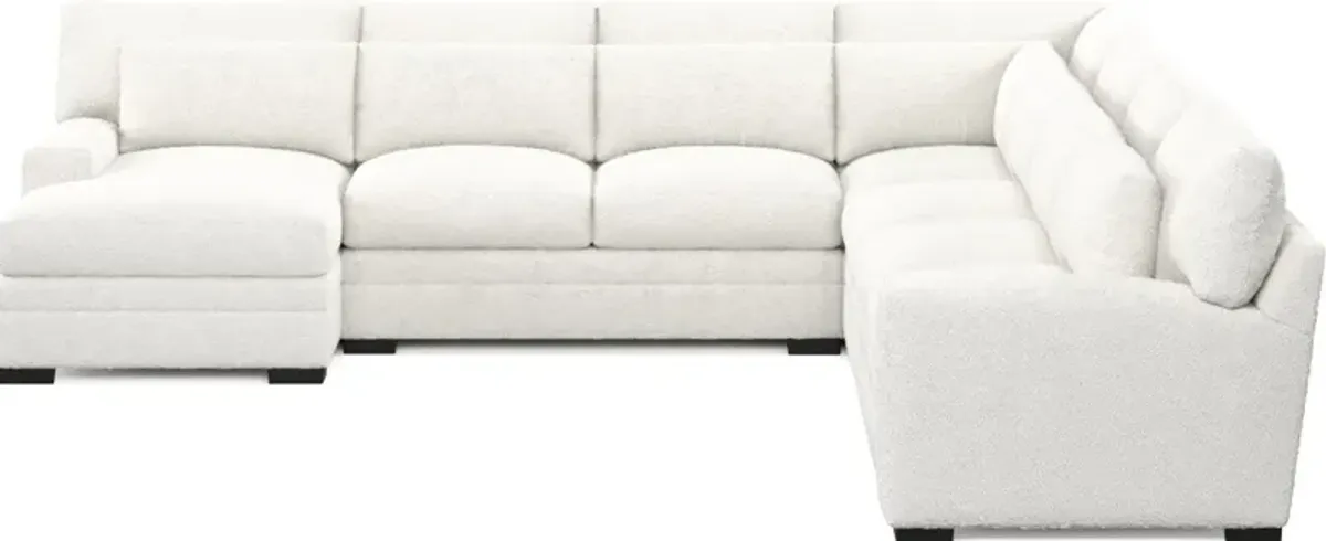 Winston Foam Comfort 5-Piece Sectional with Left-Facing Chaise - Bloke Snow