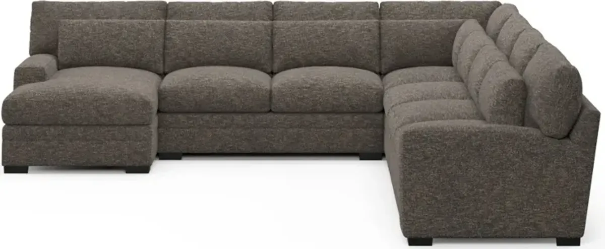 Winston Foam Comfort 5-Piece Sectional with Left-Facing Chaise - M Walnut