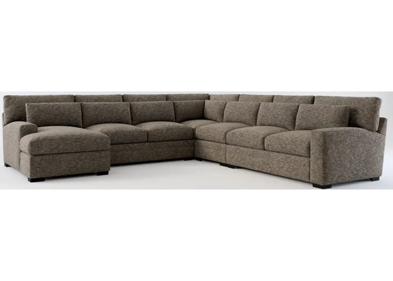 Winston Foam Comfort 5-Piece Sectional with Left-Facing Chaise - M Walnut