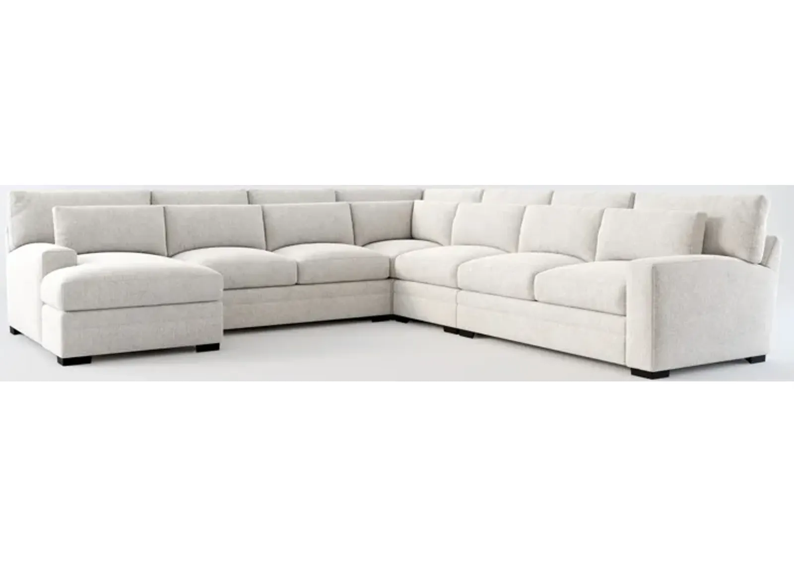 Winston Hybrid Comfort 5-Piece Sectional with Left-Facing Chaise - Burmese Granite