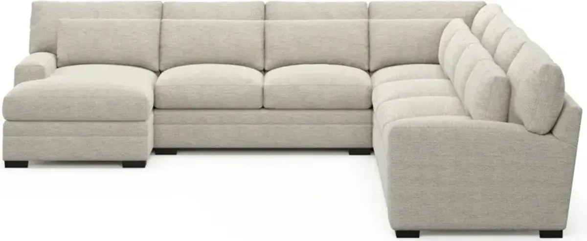 Winston Hybrid Comfort 5-Piece Sectional with Left-Facing Chaise - Merino Chalk