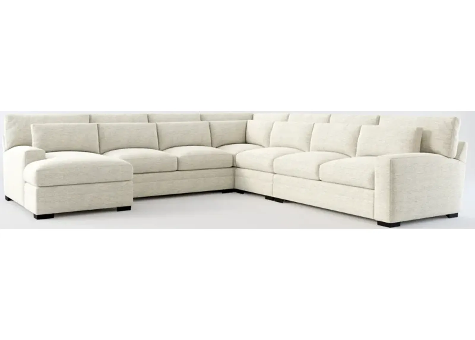 Winston Hybrid Comfort 5-Piece Sectional with Left-Facing Chaise - Merino Chalk