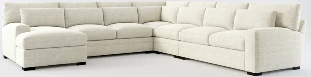 Winston Hybrid Comfort 5-Piece Sectional with Left-Facing Chaise - Merino Chalk