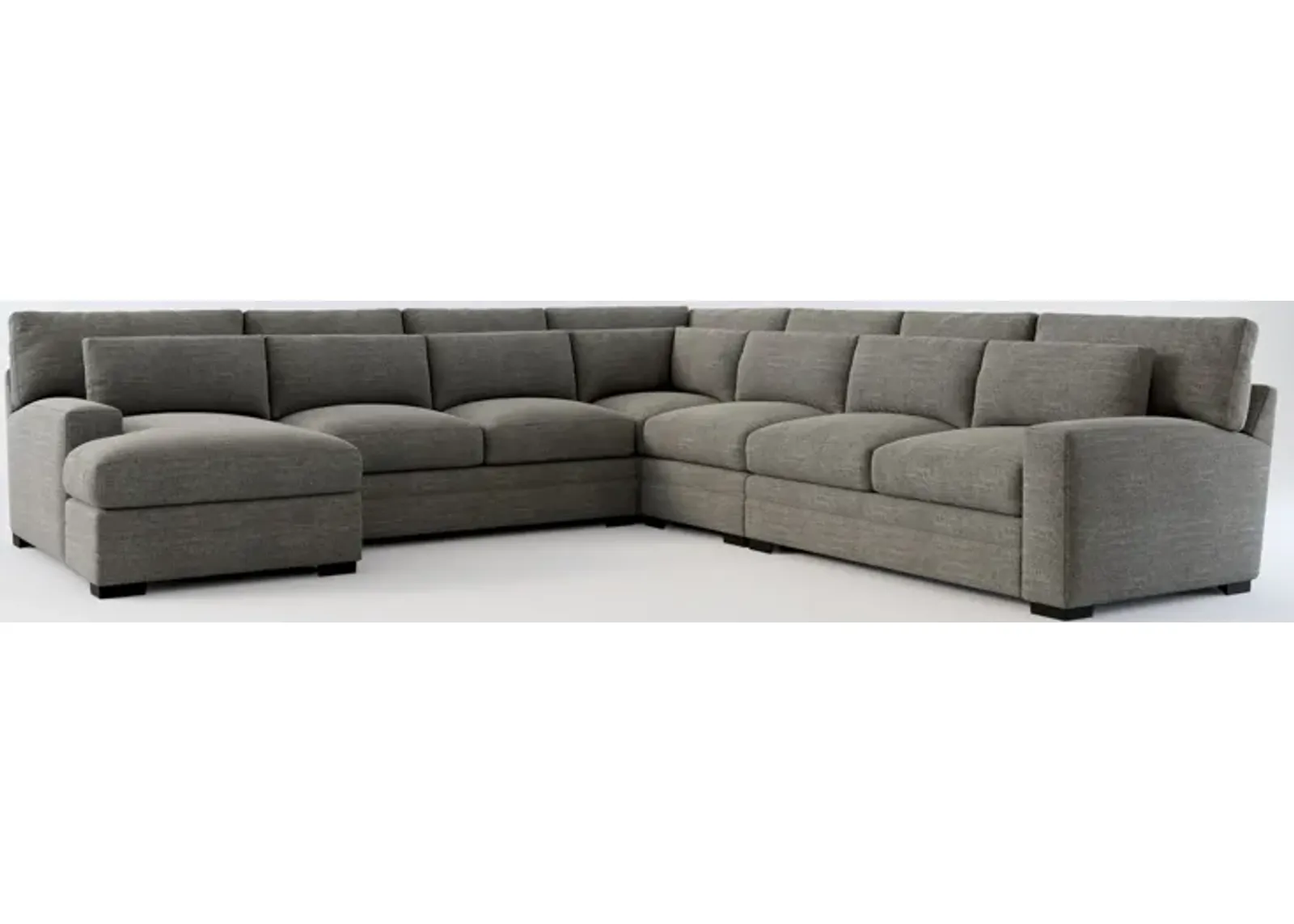 Winston Hybrid Comfort 5-Piece Sectional with Left-Facing Chaise - Curious Charcoal