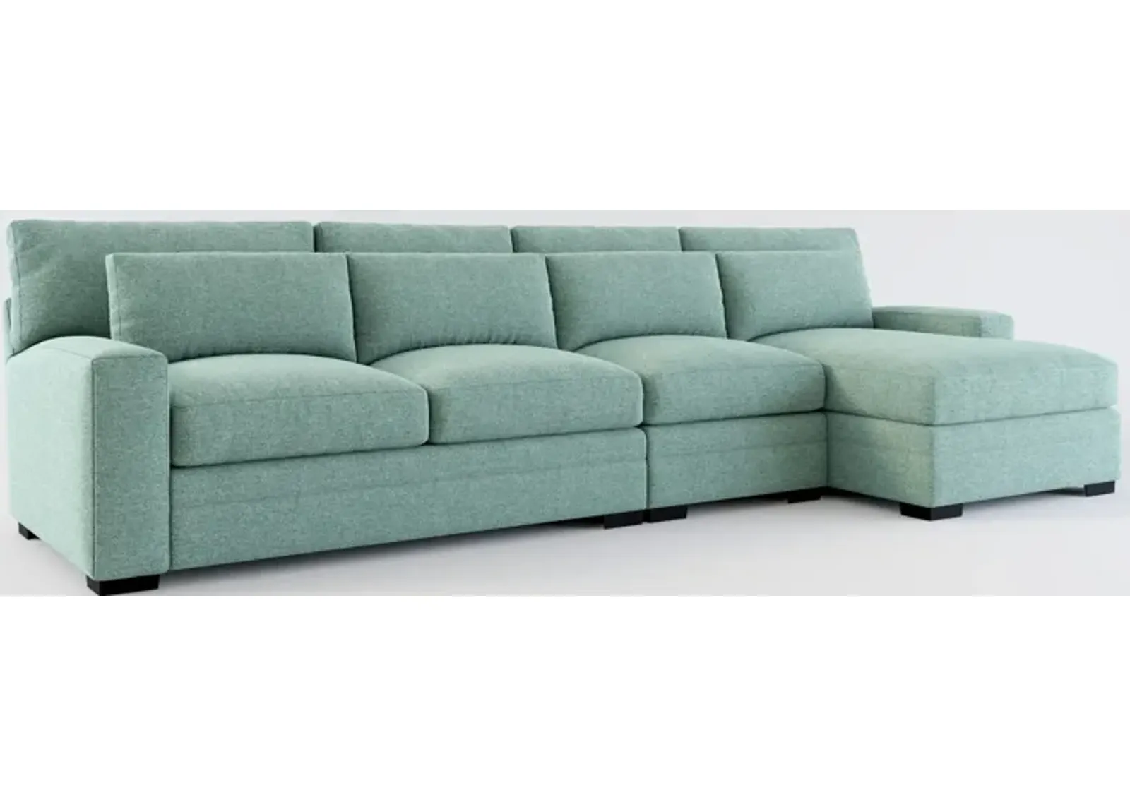 Winston Foam Comfort 3-Piece Sectional with Right-Facing Chaise - Bridger Jade