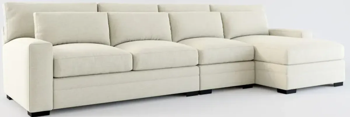 Winston Foam Comfort 3-Piece Sectional with Right-Facing Chaise - Liv Dove