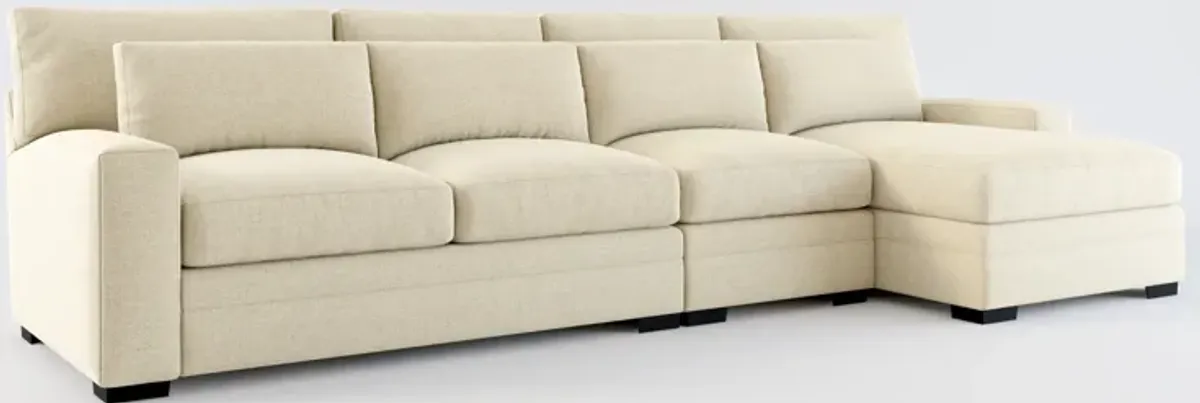 Winston Hybrid Comfort 3-Piece Sectional with Right-Facing Chaise - Broderick Sand