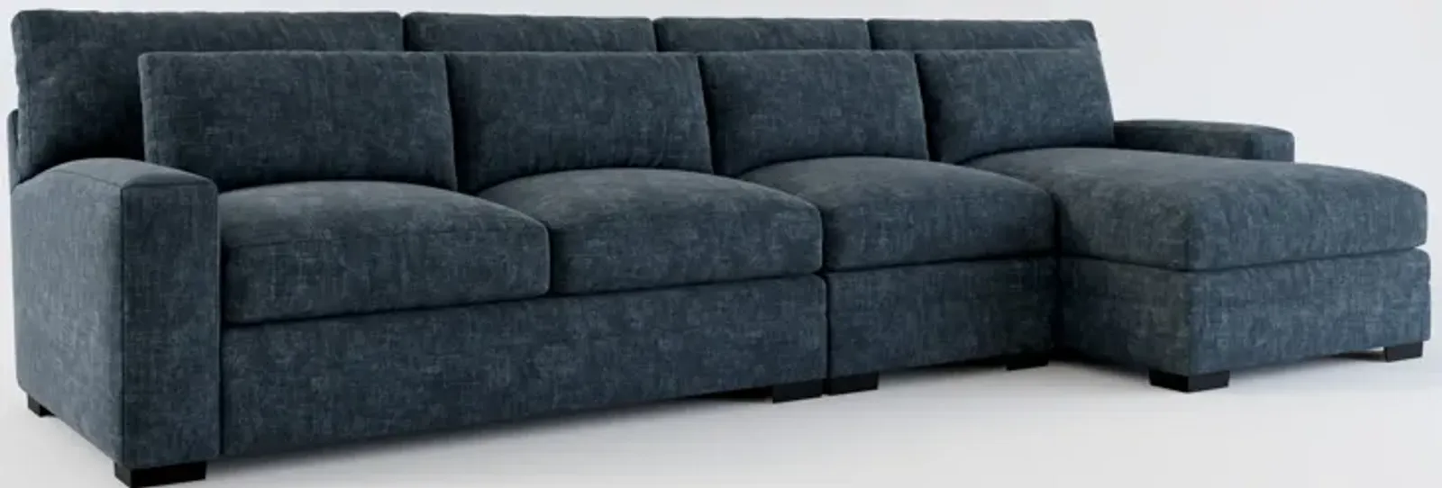 Winston Hybrid Comfort 3-Piece Sectional with Right-Facing Chaise - Argo Navy