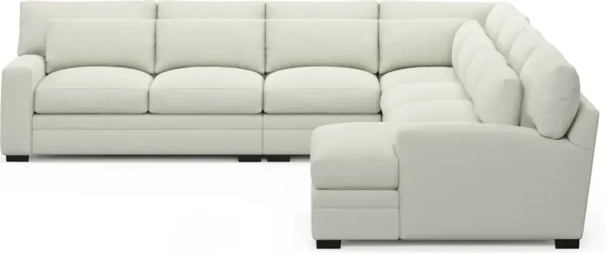 Winston Foam Comfort 5-Piece Sectional with Right-Facing Chaise - Liv Arctic