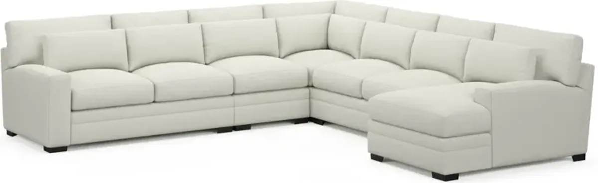 Winston Foam Comfort 5-Piece Sectional with Right-Facing Chaise - Liv Arctic