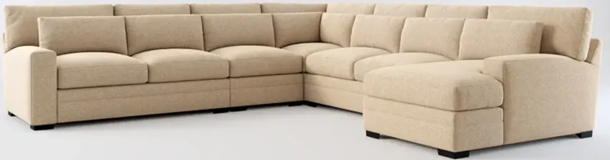 Winston Foam Comfort 5-Piece Sectional with Right-Facing Chaise - Liv Wicker