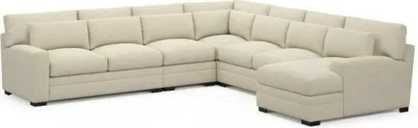 Winston Hybrid Comfort 5-Piece Sectional with Right-Facing Chaise - Bridger Shell