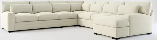 Winston Hybrid Comfort 5-Piece Sectional with Right-Facing Chaise - Liv Dove