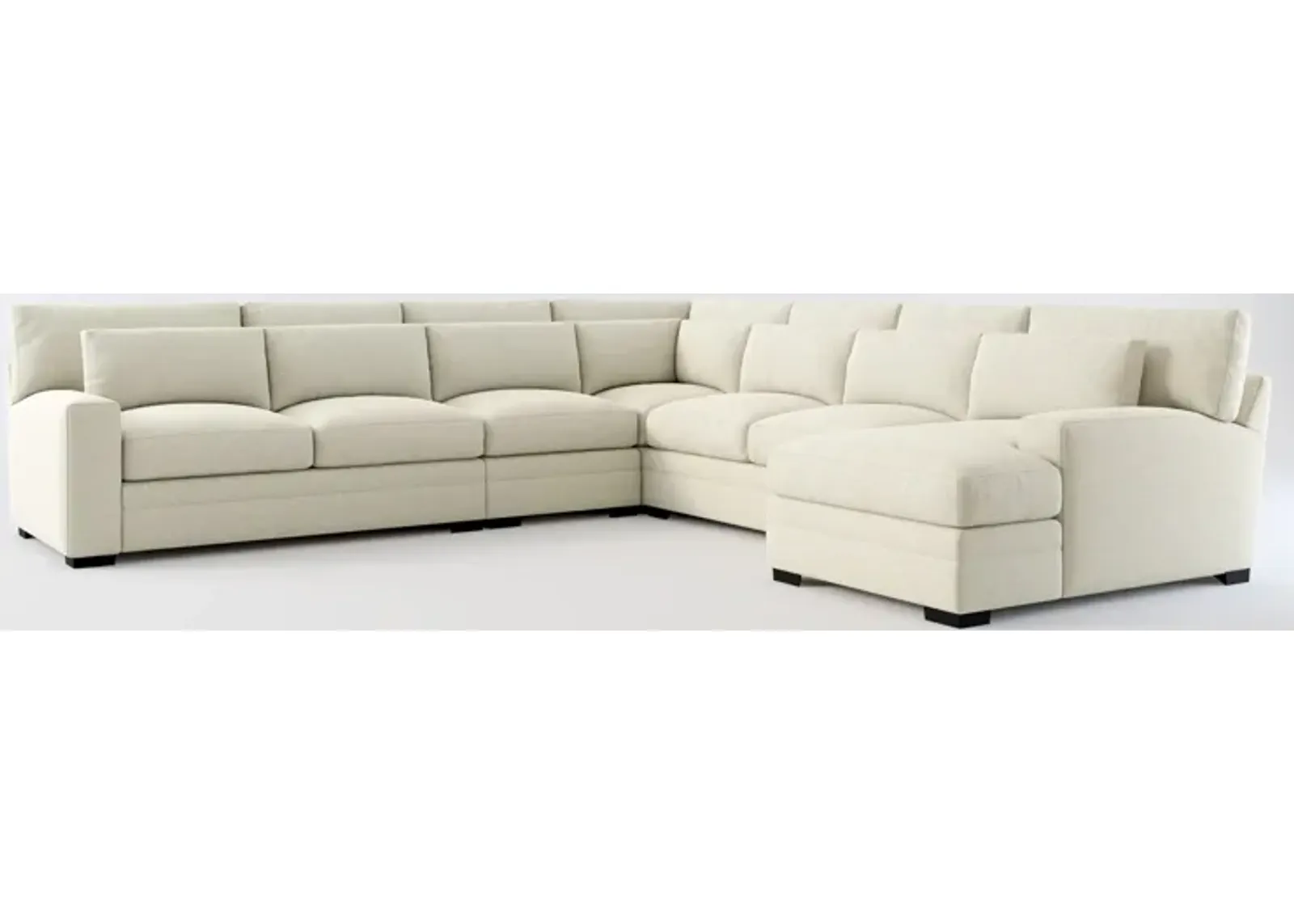 Winston Hybrid Comfort 5-Piece Sectional with Right-Facing Chaise - Liv Dove