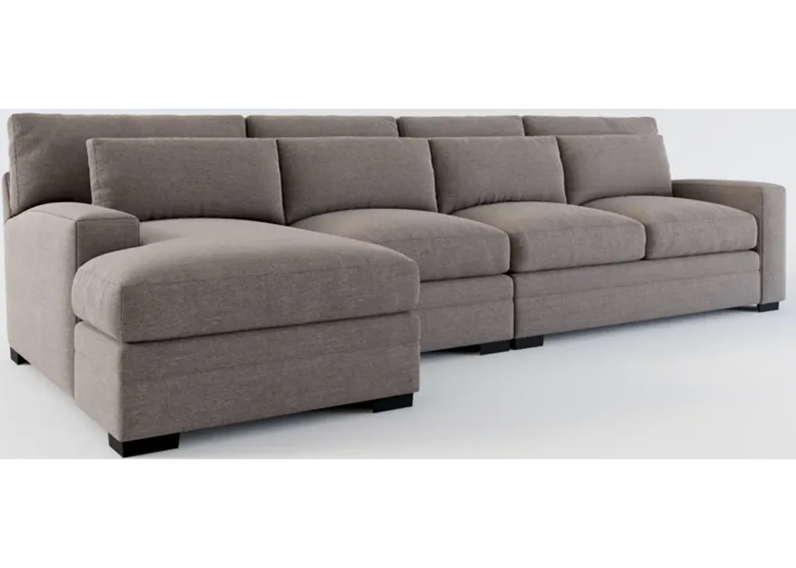 Winston Foam Comfort 3-Piece Sectional with Left-Facing Chaise - Presidio Steel