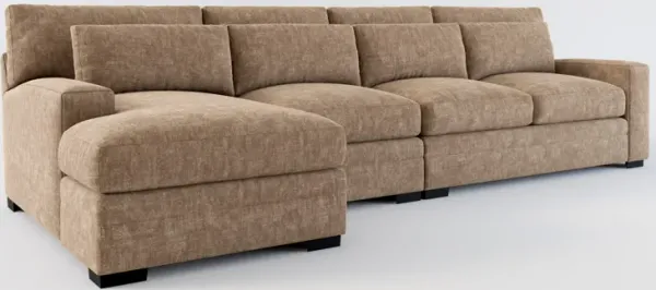 Winston Foam Comfort 3-Piece Sectional with Left-Facing Chaise - Argo Java