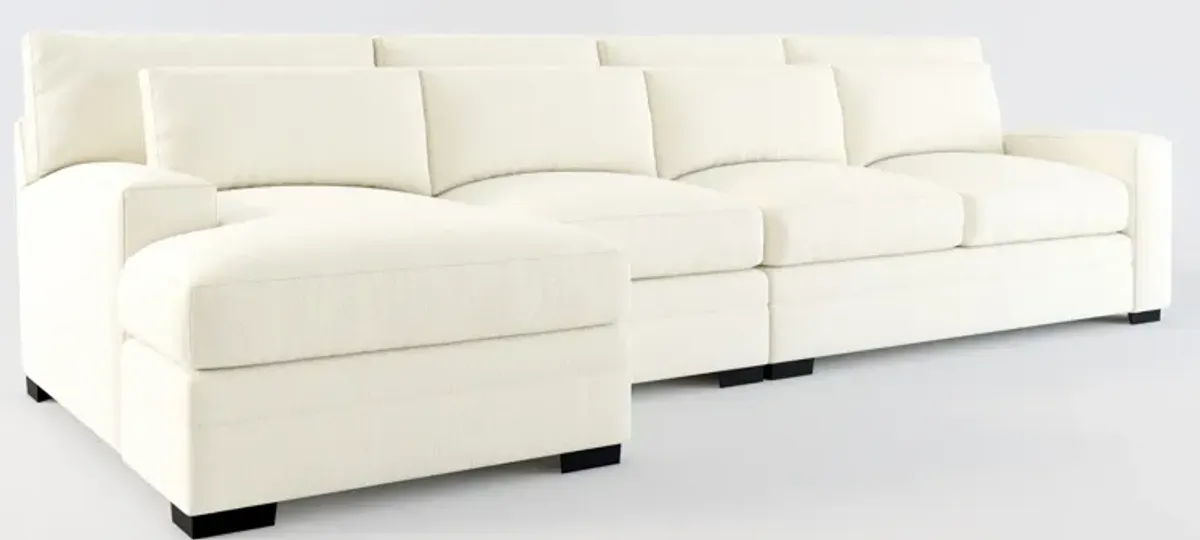 Winston Hybrid Comfort 3-Piece Sectional with Left-Facing Chaise - Fincher Ivory