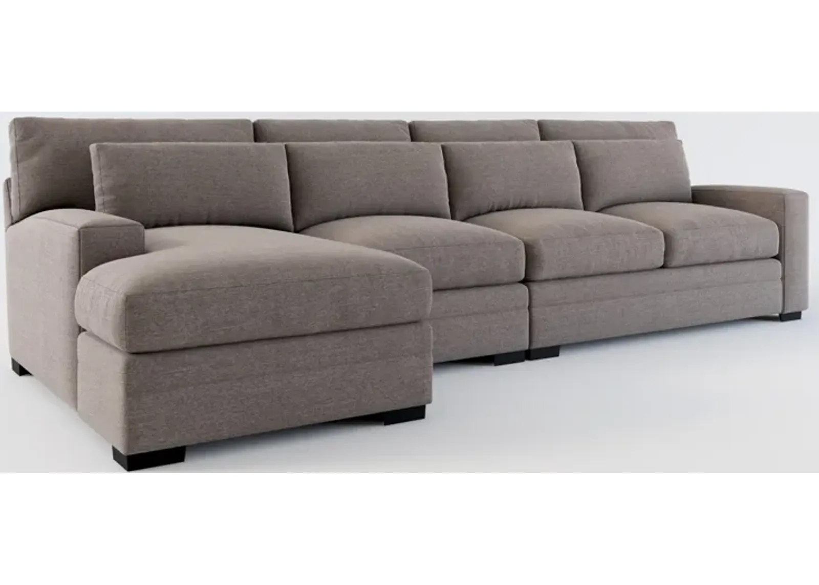 Winston Hybrid Comfort 3-Piece Sectional with Left-Facing Chaise - Presidio Steel